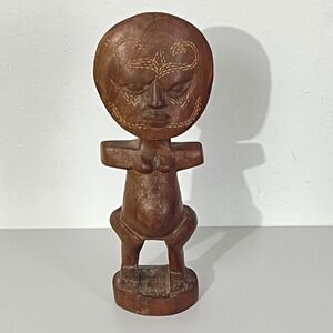 Unbranded Ashanti Akua'ba Fertility Doll Unisex OS Brown Hand Carved Wood Ghana